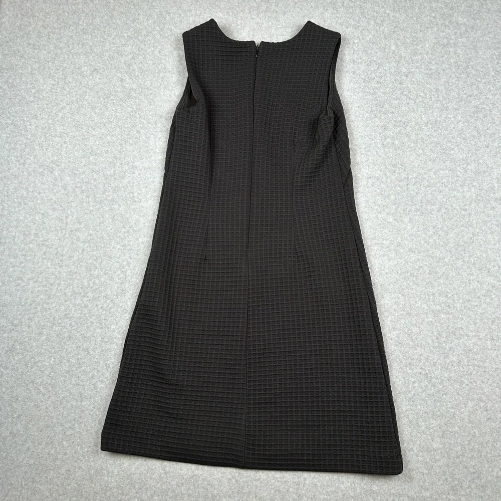 Ann Taylor Dress Womens 0 Black Textured Sheath Sleeveless Chic Career Workwear - Picture 8 of 9